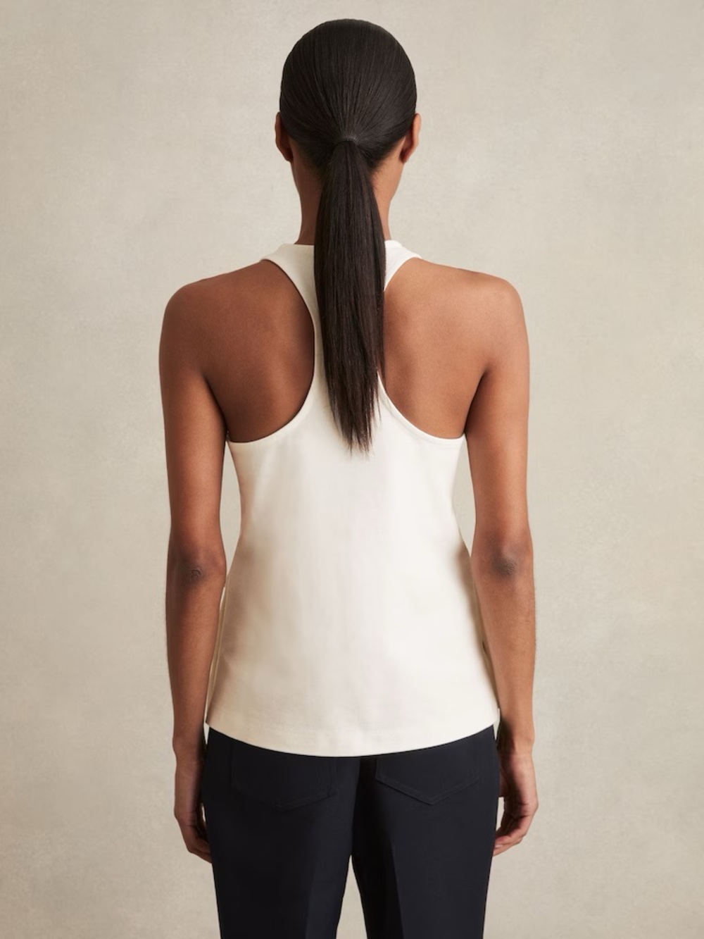 NWT - Reiss Cream Button-Side Tank Top - Picture 4 of 12